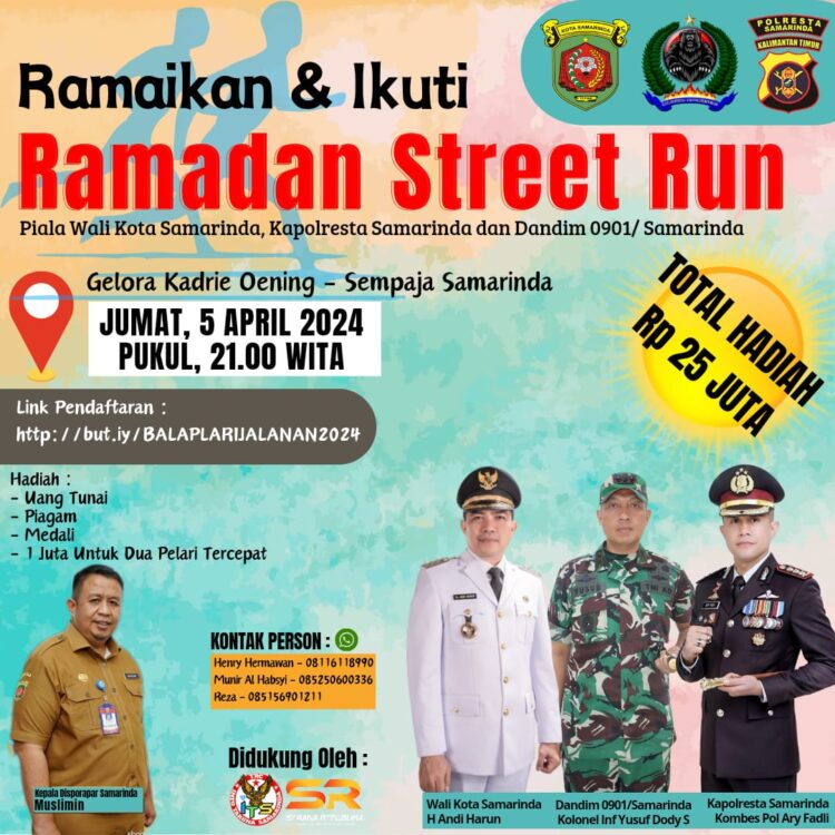 Fasilitasi Pemuda Pemudi Samarinda untuk Hal Positif, Disporapar Gelar Ramadan Street Run