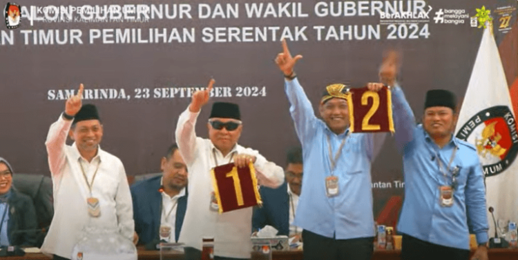 Pilgub Kaltim: Isran-Hadi Nomor Urut 1, Rudy-Seno Nomor Urut 2