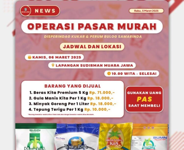Operasi Pasar Murah di Muara Jawa Jelang Lebaran