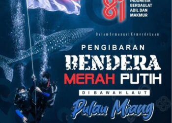 Kibarkan Merah Putih Bersama Hiu Tutul, Strategi Cerdik Dispar Kaltim Angkat Pesona Pulau Miang