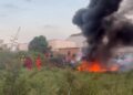 Kebakaran Lahan Di Eks Bandara Temindung, Dua Pemadam Terbakar Serius